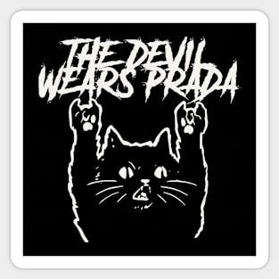 devils wear and the cat Sticker